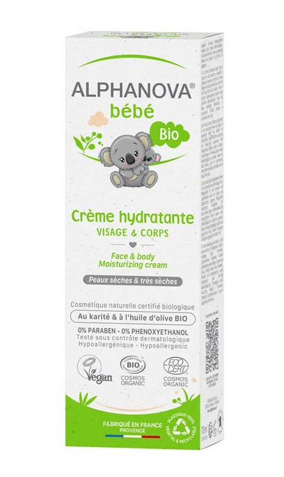 Alphanova Bébé Crème Hydratante Visage et Corps Bio 75ml